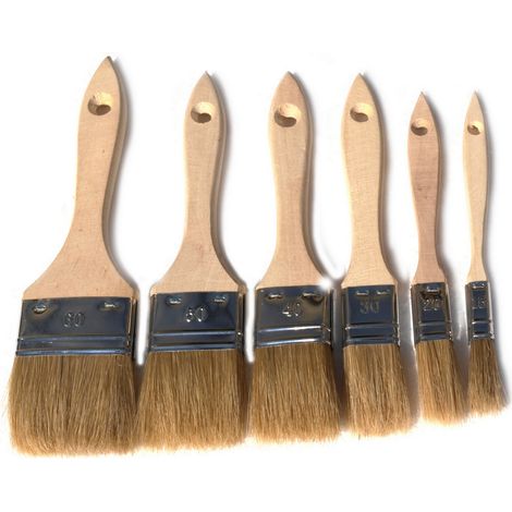 Lot Pinceaux queue de morue - Soie blanche - Unité jetable - Multi support - Quantité x 1 - Lot 6 pinceaux (1/4)