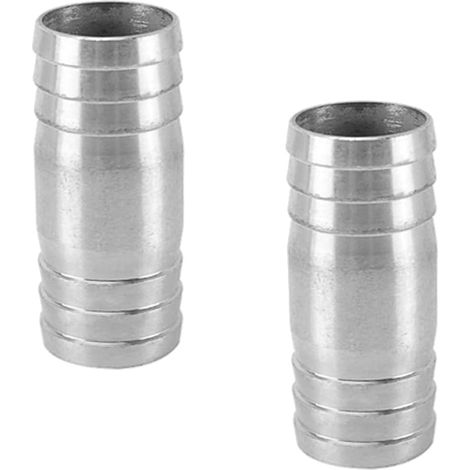 28 mm Connecteur de tuyau droit en acier inoxydable, connecteur de tuyau à 2 voies pour tuyau de vidange (lot de 2) (1/5)
