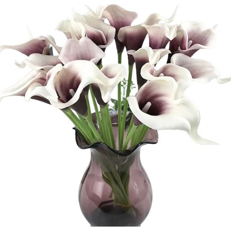 Fleur Artificielle Calla Lily - Tige Flexible En Fil Métallique Recouverte De Plastique - Décoration Mariage Fête Intérieur Extérieur - Lot De 10 Pièces (1/5)