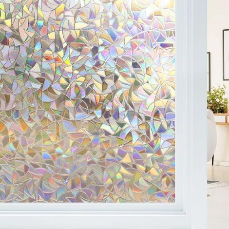 Pellicola elettrostatica per finestre con effetto arcobaleno, 44,5x200 cm, pellicola decorativa per la privacy, pellicola 3D con protezione UV (1/4)