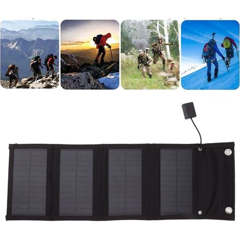 Panneau Solaire Portable 10W Étanche pour Extérieur Rechargeable Sac à Dos Pliable (1/5)