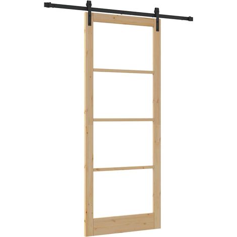 Maison Exclusive - Schiebetür ORKDAL Natürlich und Schwarz 93 x 2