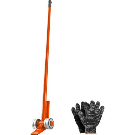 Mophorn Barra de palanca de acero al carbono con ruedas, extractor de palés de 152,4 cm, capacidad de carga de 2994 kg, herramienta para desmontar madera con guantes incluidos para retirar tablas