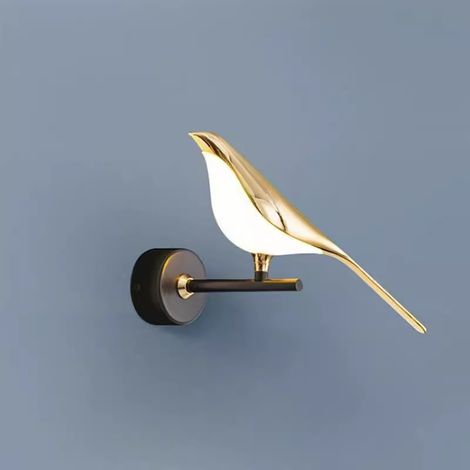 Applique murale oiseau moderne, lampe animalière artistique, luminaire décoratif pour hôtels et chambres d'hôtes (lumière blanche) (1/5)