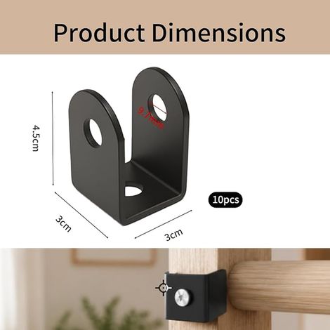 U-Shaped Brackets for Black Wood, Supports for 1 Inch Panels (1/3)
