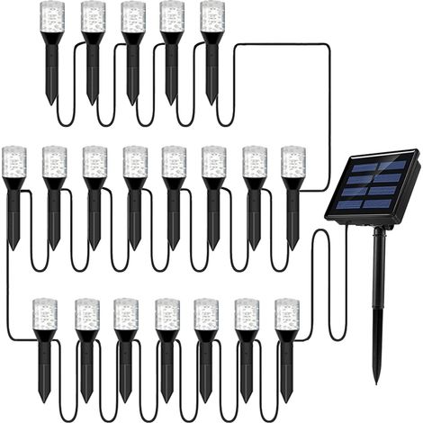 Guirnalda de luces LED solares con diseño de burbujas para jardín y decoración exterior, resistente al agua IP65, luces LED solares con estaca para entrada de vehículos/patio/jardín. (1/5)