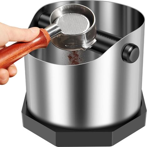 Récipient pour porte-filtre, 750 ml, en acier inoxydable, pour cafetière à expresso, accessoire pour machine à café, boîte de récupération avec filtre à café antidérapant pour la maison, la (1/5)