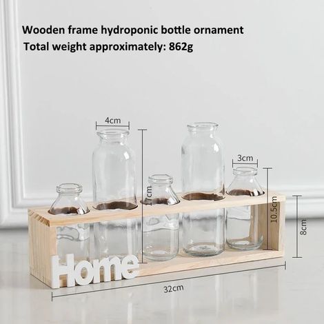 Vases en verre en forme de tubes à essai pour plantes hydroponiques, décorations de bureau pour la maison et le bureau (1/4)