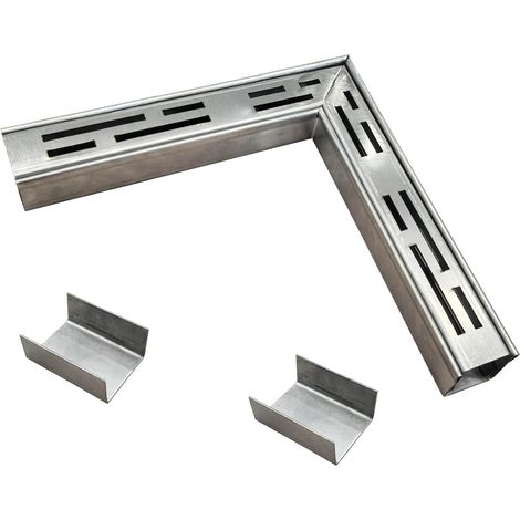 Caniveau Terrasse Coin De 3,5 Cm De Large à 90°avec Raccord (1/5)