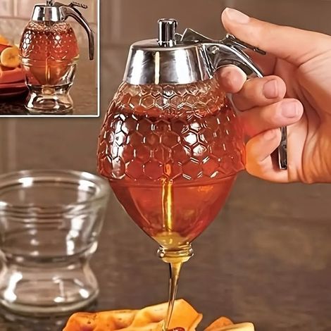 BelleRise - Distributeur de miel avec support — Idéal pour les sirops, les sauces et les condiments (1/5)