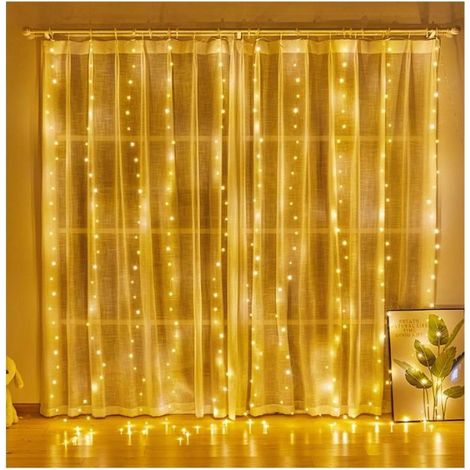 Guirlande lumineuse LED USB de Noël, guirlande de 100 LED, blanc chaud, 3 x 1 m, décorations de Noël et de mariage. (1/4)