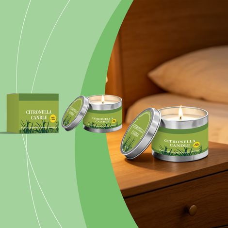 Lemongrass candles for summer outdoor patio lighting, creating a romantic atmosphere for candlelight dinners. Fresh scented candles -- 50g (1/5)