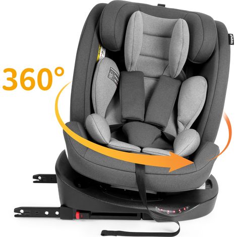 Siège Auto Pivotant 360° i - Size - avec interface ISOFIX - 40-150 cm de 0 à 12 ans (0-36kg) - conforme à la norme ECE R129 - Gris