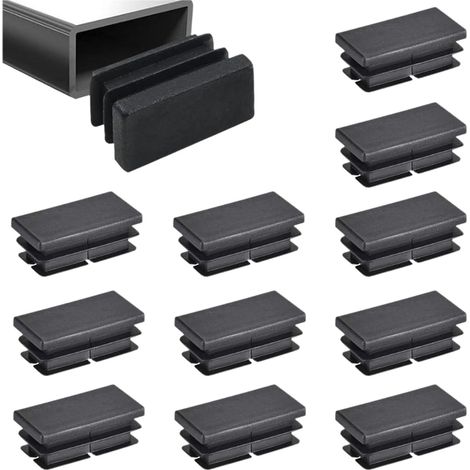 12 pièces Bouchons à lamelles pour Tube rectangulaire, pour Tubes Métalliques, Canapés, Chaises, Tables et étagères, embout pied de chaise (40x20 mm) (1/5)