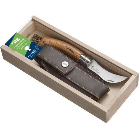 Opinel Coltello per Funghi in Legno di Quercia con Scatola in Legno e Custodia (1/2)