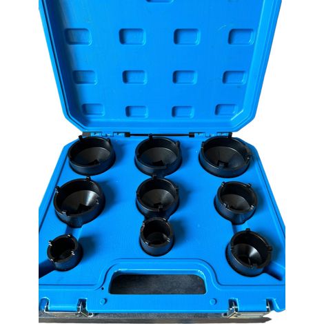 SET CHIAVI A BUSSOLA PER SERRAGGIO GHIERE 9 PZ KM4-KM12 CON DENTI ESTERNI