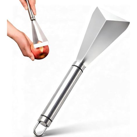 Cortador de frutas de acero inoxidable con forma triangular para verduras y frutas, perfecto para fiestas y para cocinar (1/5)
