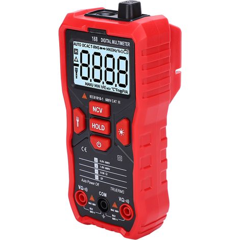 Multimètre numérique portable UA168 avec écran LCD, testeur de tension AC/DC et de résistance, sondes de test (1/5)