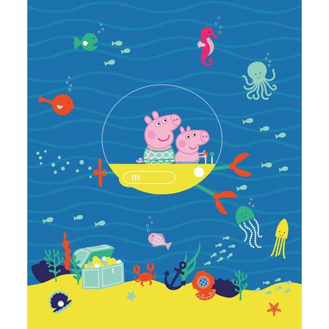 papier peint panoramique Peppa Cochon bleu et jaune - Sanders & Sanders (1/3)