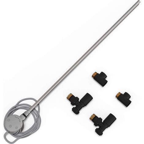 Talus - Dual Fuel Towel Rail Kit 600w Touch Thermostatic Black (1/2)