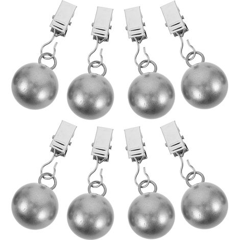 8 Pièces Lot de 8 Pinces de Table en Acier Inoxydable Sphériques, Clips Coupe-Vent pour Nappes d'Extérieur, Support Robuste pour Table de Camping et Repas en Plein Air, pour (1/5)