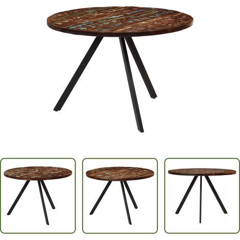 Bois massif recyclé - Table à manger 110x75 cm Bois massif de récupération (1/5)