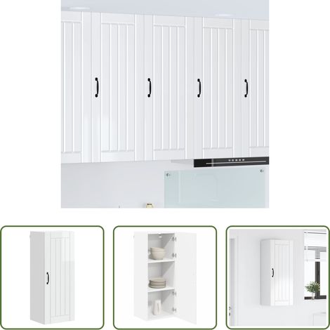 Rangement cuisine -  Armoire de cuisine Blanc brillant 40 x 31 x 100 cm (1/5)