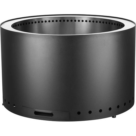 Mophorn Smokeless Fire Pit Stove Lagerfeuer - H: 18 in x Dia: 28 in, Portable Outdoor-Feuerstelle mit herausnehmbaren Aschekasten, SUS430 Edelstahl innen für Patio Camping, schwarz
