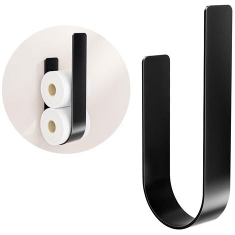 QORVA-Porte Papier Toilette, Rangement Support Papier Toilette Mural pour 3 Rouleaux, Porte Papier WC sans Percage, Noir