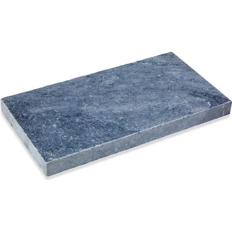 Margelle de piscine Pierre Naturelle Adana - 61x33x5 cm - Bord droit - Gris Bleu (1/2)