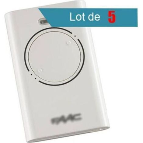 Télécommande XT2 433 SLH BLANC Pack de 5-Contrôleur de porte de garage à distance à code défilant 433 MHz