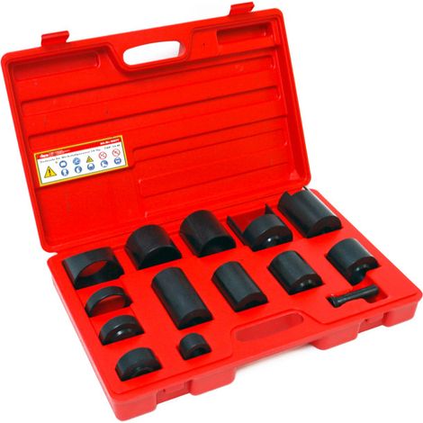 Dema – Extracteur de rotule 14 pièces – Acier qualité industrielle – Coffret de rangement inclus – Pour tous diamètres de tampons de presse