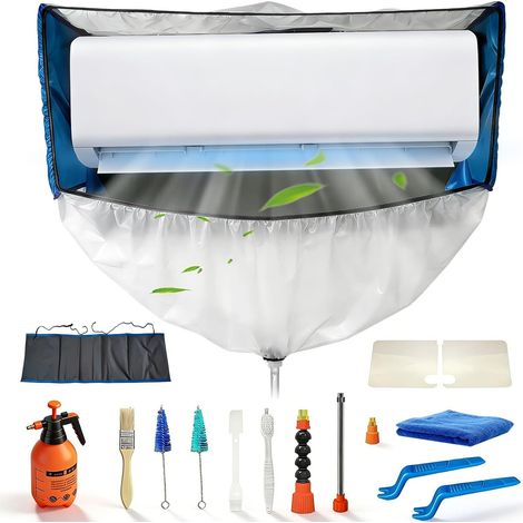 Kit d'Entretien et de nettoyage Climatisation Split pour climatiseur, type S, bleu et blanc transparent