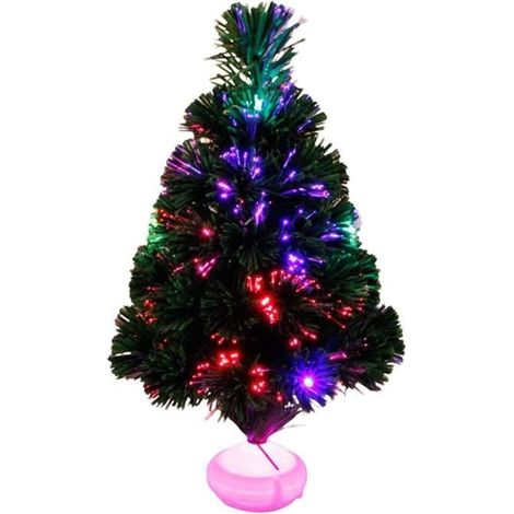 Sapin de Noël Artificiel 45cm avec LED Multicolores en PVC - Décoration de Bureau (1/4)