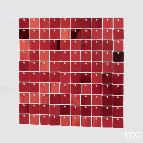 EDG Enzo De Gasperi Tenda Natale Glitter Quadrato  30 x 30 Cm Rosso
