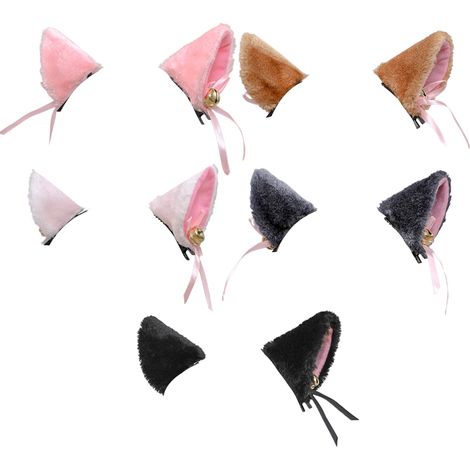 Lot de 5 Pinces à cheveux,Oreilles de chat et renard,Accessoire fête,Décoration Halloween et Noël,Costume déguisement (1/5)