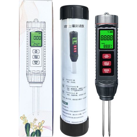Conductimètre EC et Thermomètre de Sol Numérique pour Serres, Fleurs, Plantes, Agriculture et Vergers - Détection de l'Humidité et Contrôle de la Fertilité du Sol-DOU