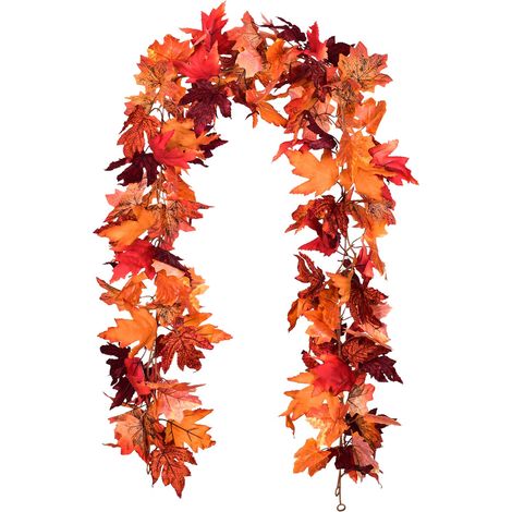 Lot de 2 guirlandes d'érable Artificiel à Suspendre pour intérieur ou extérieur, Mariage, Thanksgiving, dîner, décoration de fête (1/5)