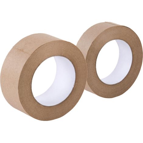 Ruban adhésif en papier kraft brun pour emballage, 2 rouleaux, facile à déchirer et écrire, activé (1/5)