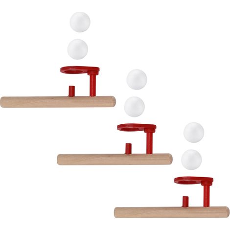 Handpolierte, aufblasbare Schwimmbälle, pädagogisches Holzspielzeug für Kinder, 3 Stück (1/5)