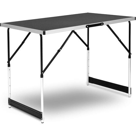 Mesa de jardín camping multiusos plegable ajustable 100 x 60 cm negro 190000970