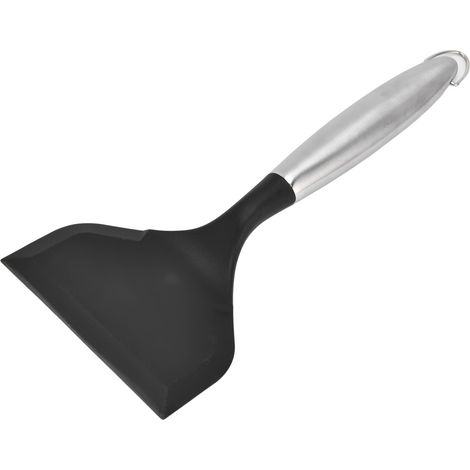 Pfannenwender mit breiter Öffnung und Edelstahlgriff, antihaftbeschichtet, ideal für Pfannkuchen und Braten in der Küche. (1/5)