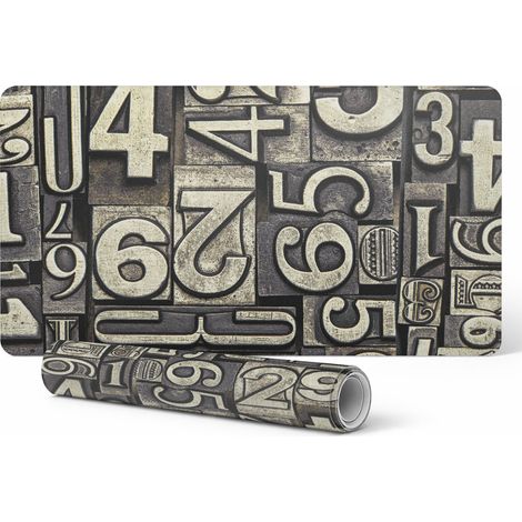 Alfombrilla de escritorio para teclado y accesorios, estilo retro, n煤meros, 90x45 cm