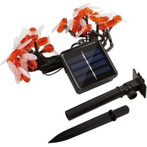 Guirlande lumineuse solaire - - 5m - 20 LED - Multicolore - Étanche - Extérieur (1/4)