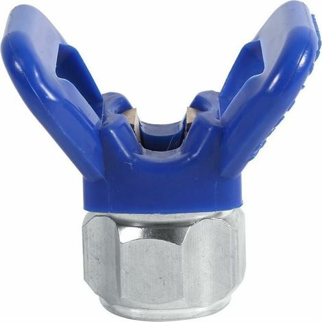 Protector de asiento de boquilla plana para pistola pulverizadora de pintura sin aire, herramienta universal (azul) (1/4)