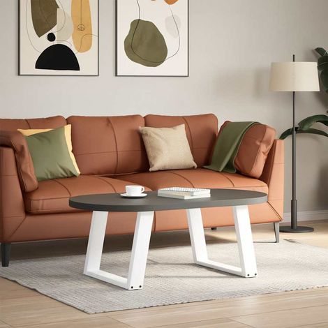 vidaXL Coffee Table Legs U-Shaped 2 pcs White 60x(42-43) cm Steel (1/5)