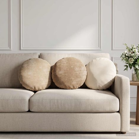 vidaXL Cushion Cover 2 pcs HEERLEN Taupe 脴 40 cm Chenille Fabric (1/5)
