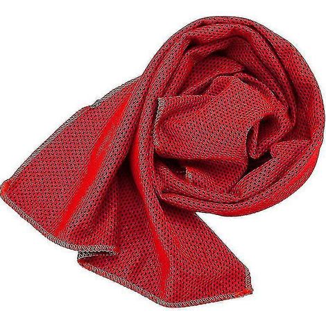 Serviette de jogging rafraîchissante et absorbante, couleur unie-Red (1/4)