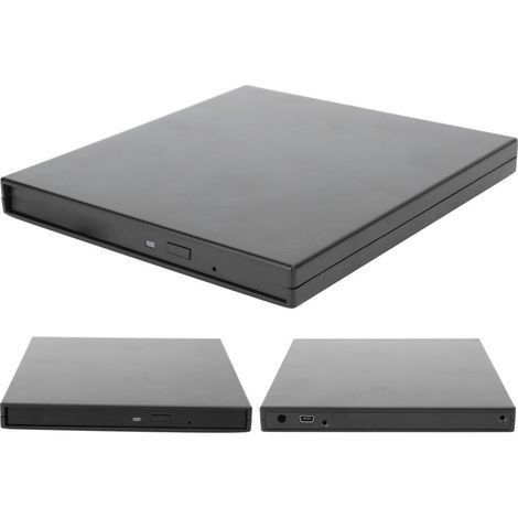Graveur DVD/graveur CD/lecteur optique portable, conception compacte et légère, plug and play, prend en charge la lecture et la gravure de disques, et une vitesse de transfert de données rapide. (1/4)