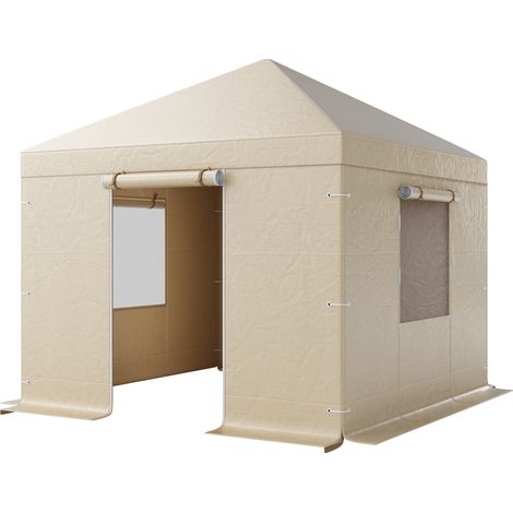 Mophorn Copertura Invernale per Gazebo, Adatta a Strutture Rigide da 3,07 x 3,07 m, Protezione Stagionale con Pareti Laterali e Finestre in Rete, Ideale per Ripari Chiusi, Gazebo Escluso (1/5)